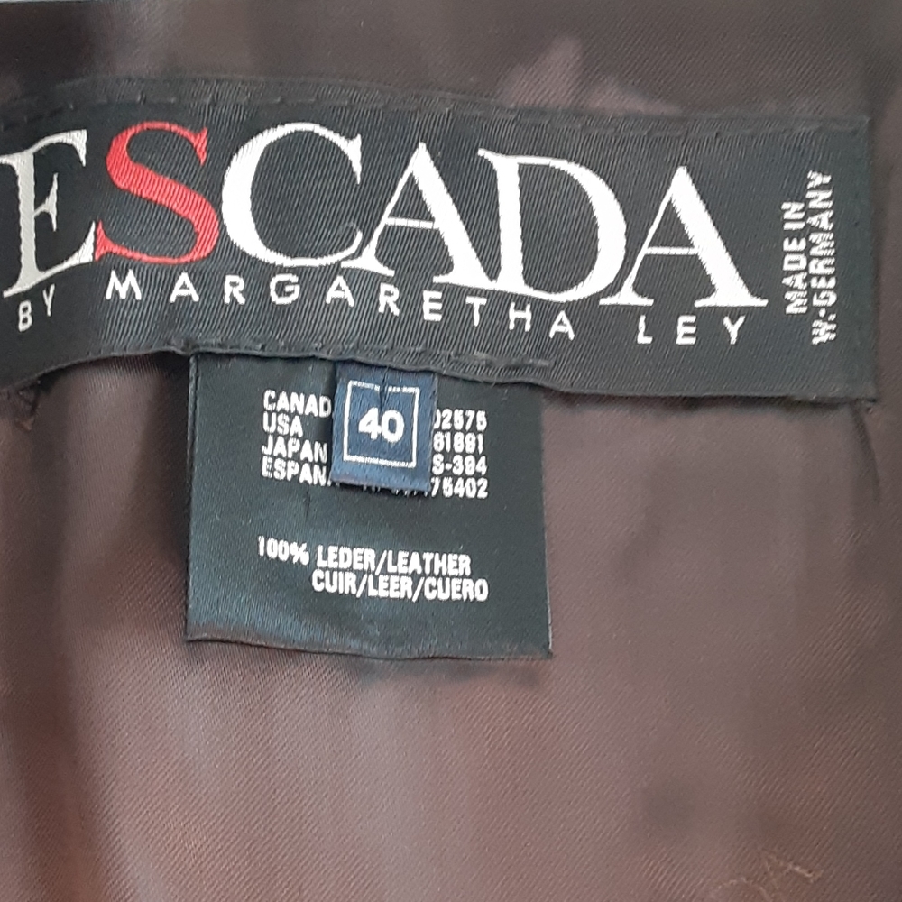 ESCADA 2 PC LAMB SKIN STUDDED SKIRT SET SIZE 40 - Picture 2 of 11